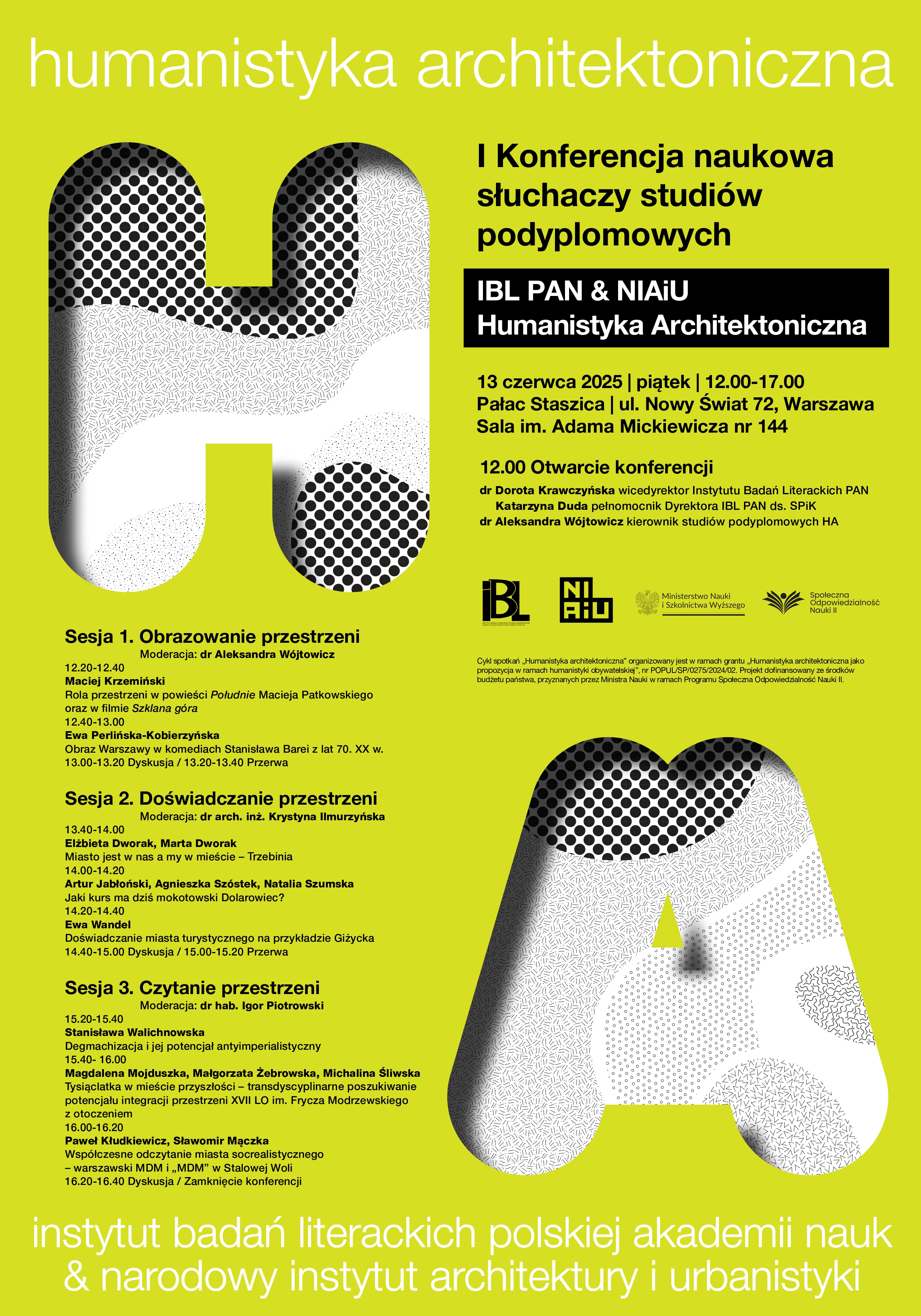 Konferencja słuchaczy studiów podyplomowych Humanistyka architektoniczna