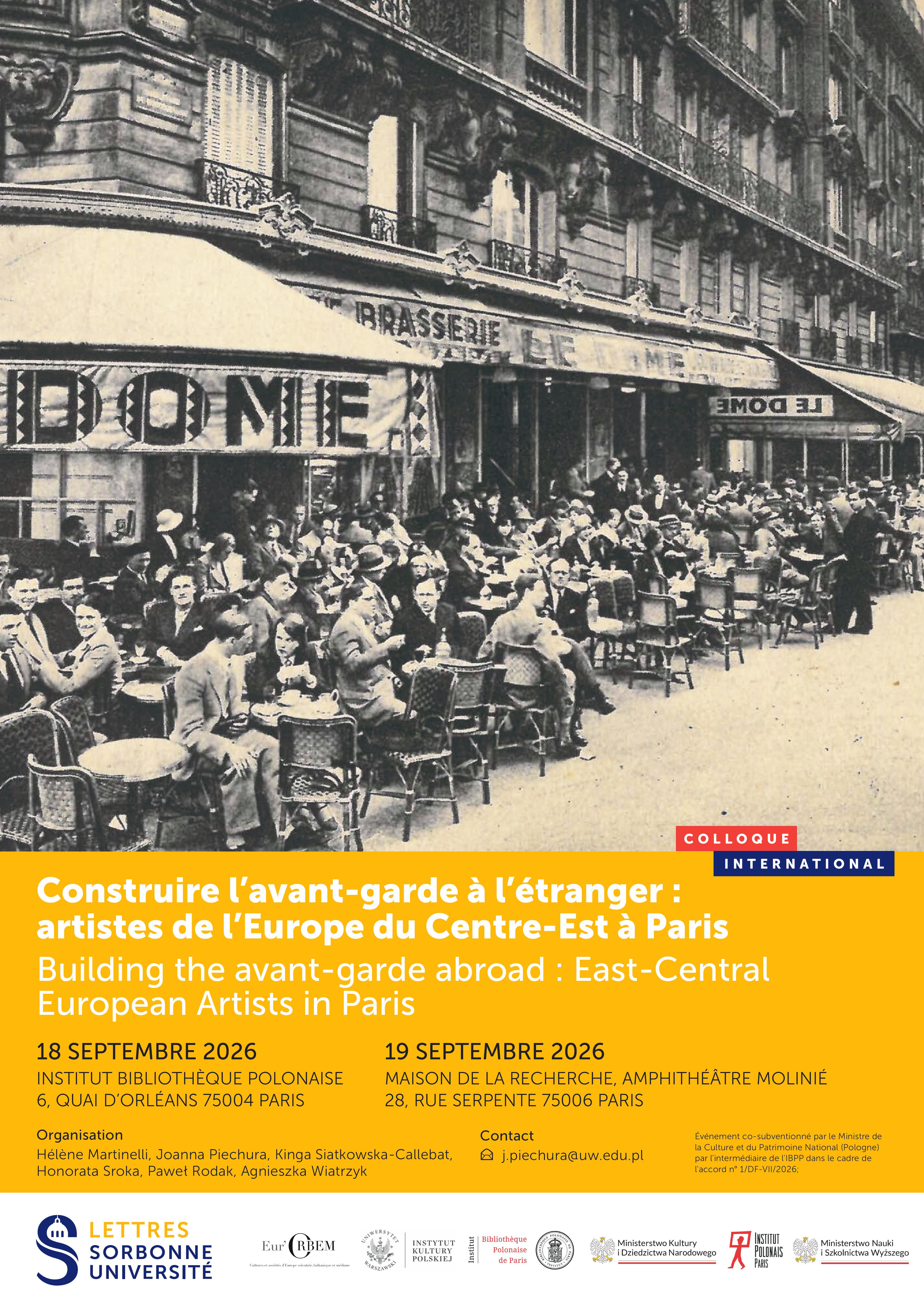 Międzynarodowa konferencja „Building the Avant-Garde Abroad: East-Central European Artists in Paris”