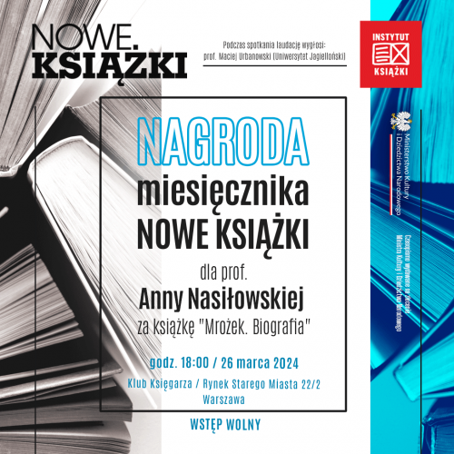 Nagroda miesięcznika Nowe Książki dla prof. Anny Nasiłowskiej