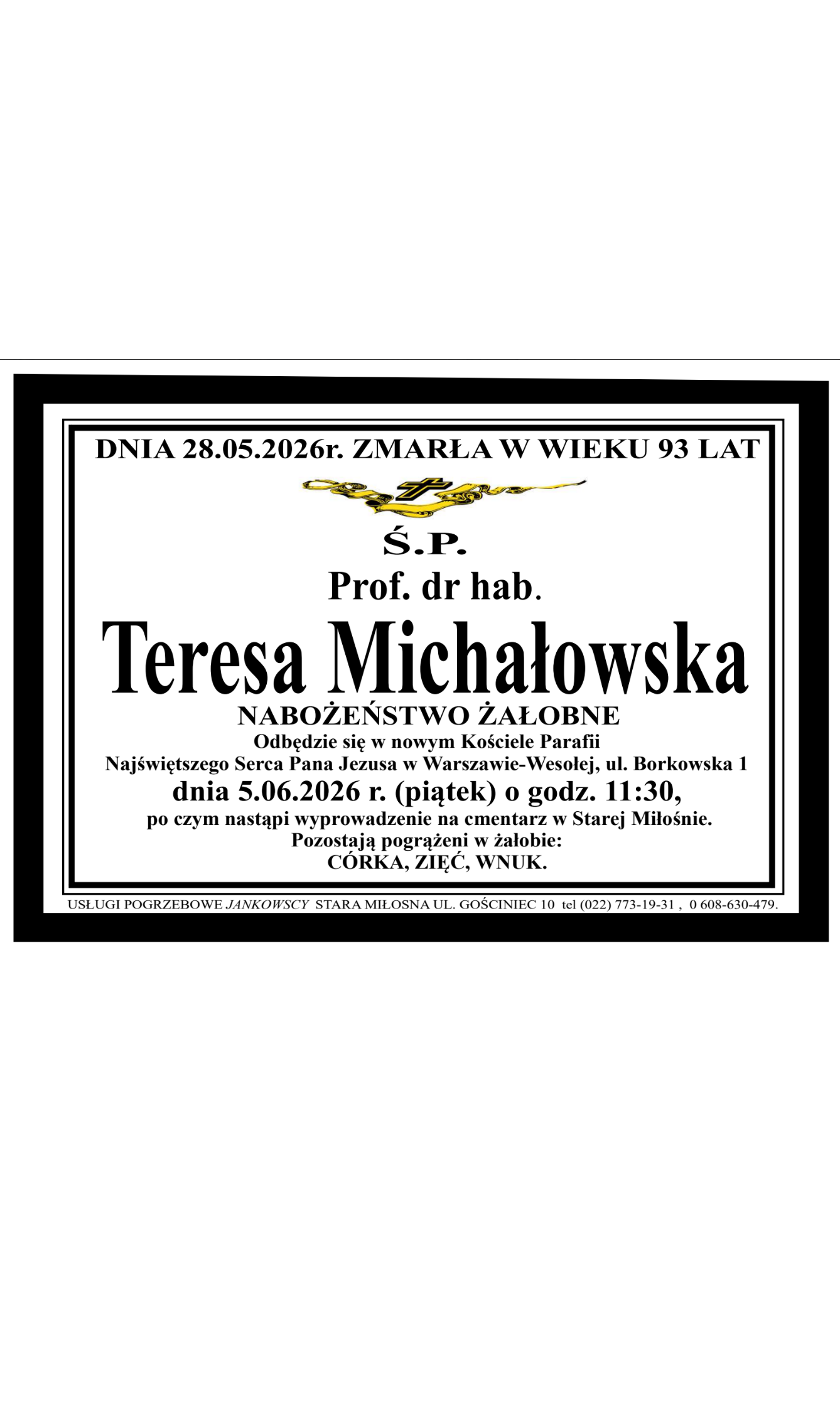 Zmarła Prof. dr hab. Teresa Michałowska (1932-2026)