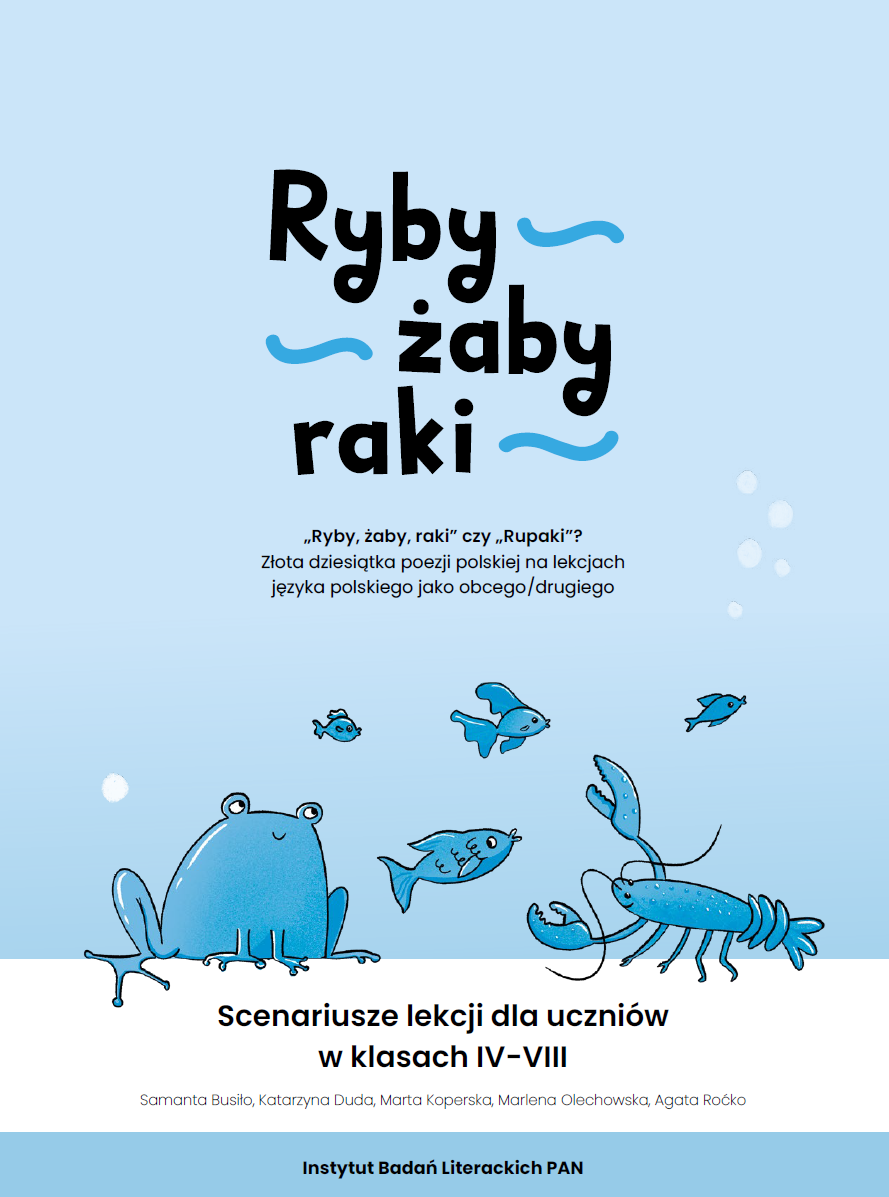 Grafika przedstawia okładkę podręcznika "Ryby, żaby, raki"