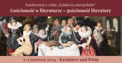 Konferencja naukowa: Gościnność w literaturze - gościnność literatury (plakat)
