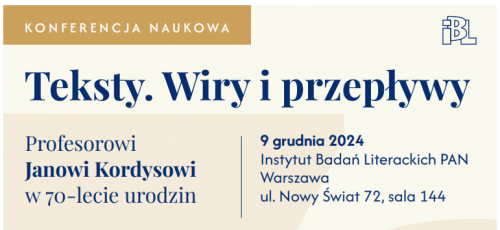 Plakat konferencji "Teksty. Wiry i przepływy